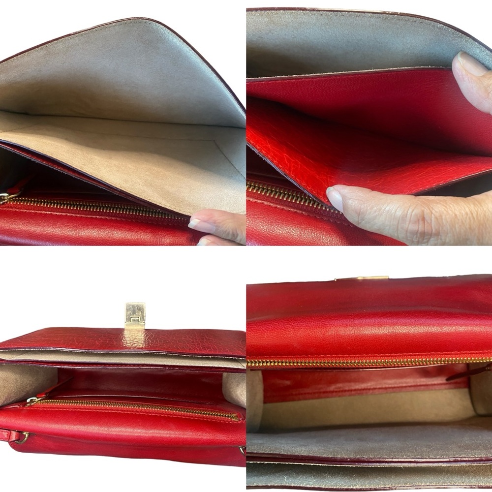 JIMMY CHOO REBEL RED LEATHER SHOULDER/CROSSBODY BAG - Picture 7 of 15